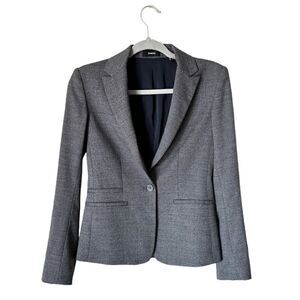 Theory Gabe Bp Portmore Wool Gray Blazer Jacket Slim Fit Size 0